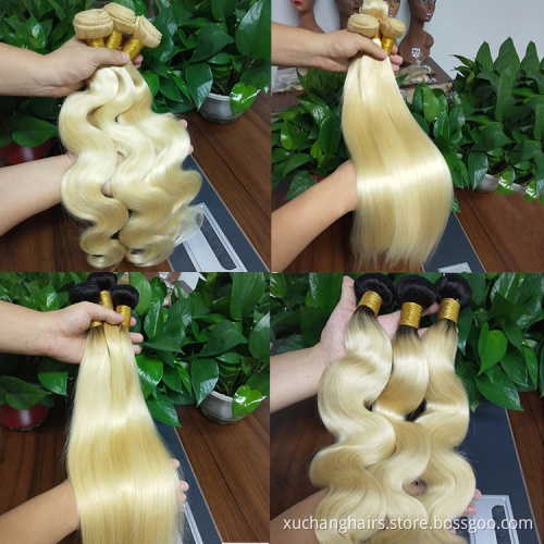 613color Blonde Virgin Human Hair Bundles Frontal wholesale